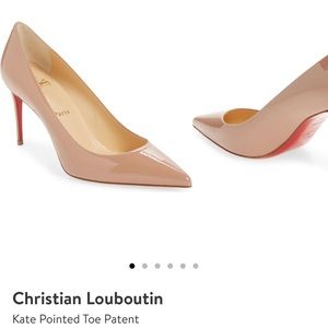 Christian Loubiton - Kate Pointed Toe Patent Nude